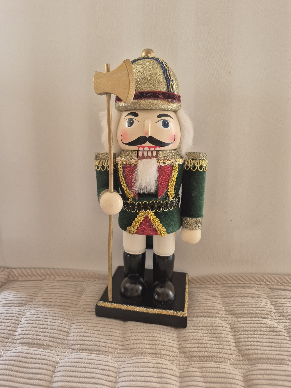 Mark Roberts Green and Gold Nutcracker with Red Accents